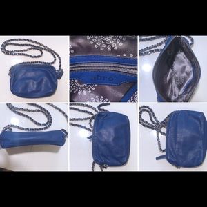 Abro blue leather cross body purse